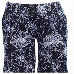Cache Bermuda Black White Flowers Shorts
